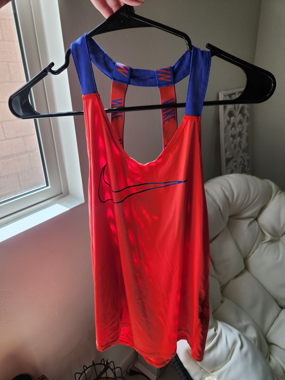Nike Women’s Red Swim One-Piece with Blue Straps